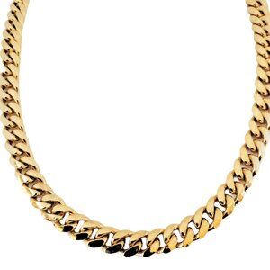 Cuban Link 925 Silver, Yellow Gold Plated Necklace